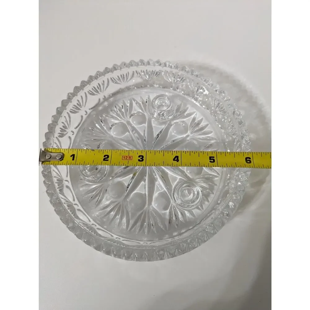 Crystal 3 Taper Candle Holder Fostoria for‎ Princess House